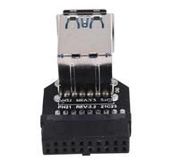 HuddleGlow Adaptateur 20Pin vers Double USB3.0 Connverter Carte MèRe de Bureau en-TêTe 19 Broches/20P vers 2 Ports USB a Connecteur, PH21