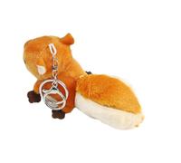 HuddleGlow B Mignon Mini Écureuil en Peluche Poupée Pendentif Décoration Porte-Clés Porte-Clés Surdimensionné Queue Écureuil Cadeau d'anniversaire Installation Facile