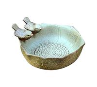 HuddleGlow Bain de Naissance en CéRamique DéCor de Jardin Mangeoire de Naissance Aquarium en CéRamique Finition RéTro Mangeoire à Oiseaux