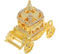 HuddleGlow Boîte à Royal Carriage avec Couvercle à Charnière, Organisateur de Bibelots en Émail et Strass, Présentoir à en Cristal pour Femmes