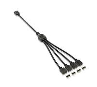 HuddleGlow Câble D'Extension 5V 3 Broches pour Carte MèRe D'Ordinateur 1 Point 4 Hub Cable Connection Extension ARGB Splitter, Noir