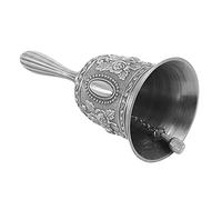 HuddleGlow Cloche de Main, Bague Ton MéTal Alarme Main dans la Main Un Sonnette de Service Bureau Cloche Cloche à Thé Cloche de, Cloche de NoëL Argent