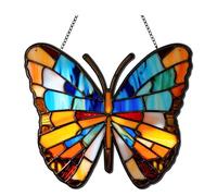 HuddleGlow Décoration Suspendue pour Fenêtre, Pendentif de Lune Espagnole, Papillon Coloré pour Décor Mural, Cadeau de Pendaison de Crémaillère pour Les Amoureux des Papillons. Taille L B.