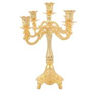 HuddleGlow Élégant Candélabre en Métal pour Mariages, Décoration Intérieure et Événements Spéciaux, Peut Contenir 5 Bougies