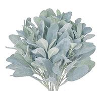 HuddleGlow Faux Agneaux Oreille Tiges 5 Pcs Floqué Verdure Artificielle Solide Faux Lapin Oreille Feuilles pour de Mariage Bricolage Artisanat