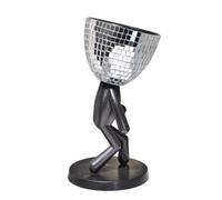 HuddleGlow Jolies Jardinières Succulentes Artificielles, Mini-Pot en Plastique Faux Décor, Pots Créatifs en Forme Humaine Noirs