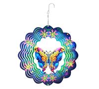 HuddleGlow Moulin à Vent Suspendu Papillon Extérieur, Moulin à Vent en Métal pour Décorations Artistiques de Patio