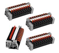 HuddleGlow Pack de 40 Bornes sur Rail DIN, Bornes sur Rail DIN -211 0,08-4 Mm², Kit de Bornier Noir, Bloc de Connexion Électrique Facile à Utiliser