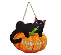 HuddleGlow Panneau de Bienvenue de Citrouille d'halloween, Décoration Murale de Noirs Brillants, Panneau de Bonbons ou de Friandises pour Mur de Cour Intérieur et Extérieur Halloween
