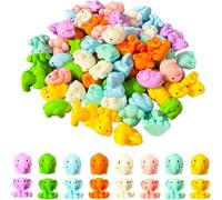 HuddleGlow Petits Éléphants en Résine - Figurines - 96 Pièces - 2 cm - 8 Couleurs Différentes - Idéal pour Jardin Féérique, Loisirs Créatifs et Décoration Intérieure