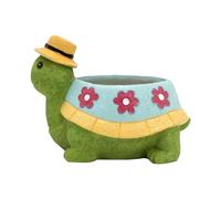 HuddleGlow Pot de Jardinière en Forme de Tortue Mignonne pour Pots de Plantes Succulentes D'Intérieur et D'Extérieur, Présentoir de Bureau pour Plantes, Pots en Résine, Installation Facile
