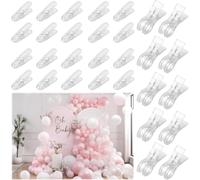 HuddleGlow pour Les Clips d'arc en Ballon - Pack de 30 Comprend 10 Grands -Plans de 3,5 Pouces et 20 Petits Clips Transparents Robustes de 2,4 Pouces pour Kit de Ballon.