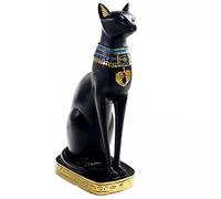 HuddleGlow RéSine Chat éGyptien Bastet Figurine Anime DéEsse éGyptienne Statue Sculpture Maison Bar Bureau DéCoration de Bureau (Grand)