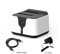 HuddleGlow Station d'accueil pour Disque Dur à Double Baie, Clonage Hors Ligne en Un, Station d'accueil pour Disque Dur vers USB 3.0 pour Disque Dur SSD 2,5/3,5 Pouces, Prise UE