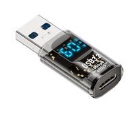 HuddleGlow USB 3.2 Adaptateur D'Affichage Numérique USB to Type C Adaptateur Données Transmission Chip Smart Power Meter (Type-C F à USB M)