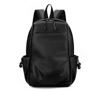 HUDFVIOI Cartable Sac à dos tendance en cuir de couleur unie for homme, cartable d'école(1001)