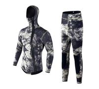 HUDFVIOI Combinaison de plongée Combinaison de plongée en néoprène 3 mm for Adultes, Deux pièces, for Le Surf, la plongée avec Tuba, Le Kayak, la Chasse sous-Marine(White,M)