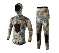 HUDFVIOI Combinaison de plongée Combinaison de plongée en néoprène 3 mm for Adultes, Deux pièces, for Le Surf, la plongée avec Tuba, Le Kayak, la Chasse sous-Marine(Green,XX-Large)