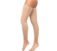 HUDFVIOI Manchon De Compression 1 paire de bas contention cuissardes sans pieds for femmes et hommes, soutien gradué 20 à 30 mmHg pour genoux(Beige,XX-Large)