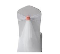 HUDFVIOI Nœuds de Chaise Ceinture de Chaise en Spandex, 10 pièces, décoration Mariage, nœud Papillon et Fleur, prêt à l'emploi, événement d'anniversaire, fête, Vacances pour Mariage(White)