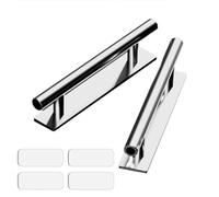 HUDFVIOI PoignéE De Porte Lot de 2 poignées meubles polyvalentes for tiroirs d'armoires, placard universelles, porte coulissantes auto-adhésives pour Porte intérieure(Silver)