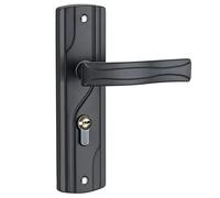 HUDFVIOI PoignéE De Porte Poignée de porte avec finition noire et roulement silencieux, élégante, design universel, gros bouton noir pour Porte intérieure