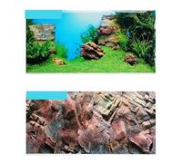 HUDFVIOI Poster Aquarium Affiche de Fond d'aquarium Double Face 60, 100, 150CM Haut, décoration Murale d'arrière-Plan Roche, décor d'image Brillant pour la décoration(White,100 x 50 cm)
