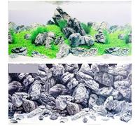 HUDFVIOI Poster Aquarium Affiche de Fond d'aquarium Double Face 60, 100, 150CM Haut, décoration Murale d'arrière-Plan Roche, décor d'image Brillant pour la décoration(Red,100 x 50 cm)