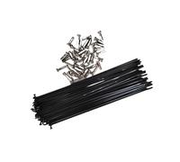 HUDFVIOI Rayons De Bicyclette Lot de 40 Rayons de vélo Pliables en Acier Inoxydable 14G, 121 mm à 160 mm, écrou en cuivre Noir pour remplacer Les pièces de vélo(143mm)