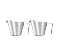 HUDFVIOI Tasse à expresso en acier inoxydable de 60 ml avec poignée | Mesure en métal de bec avec des accessoires de barre de café d'échelle(2PCS Silver)