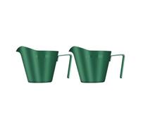 HUDFVIOI Tasse à expresso en acier inoxydable de 60 ml avec poignée | Mesure en métal de bec avec des accessoires de barre de café d'échelle(2PCS Darkgreen)