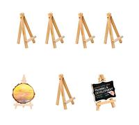 Hudiepan Mini Chevalet D'Affichage en Bois - 5 Pièces Pliables Triangle pour Présentoir Photos, Support de Cartes et Art