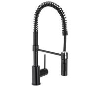 Hudor Robinet de Cuisine K010B - 360° Douchette - Mitigeur Cuisine Laiton - Collection Céphise - Facile à installer - Robinet Evier de Cuisine Pratique et Solide - Noir
