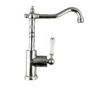 Hudor Robinet de Cuisine K025CH - Mitigeur Cuisine Laiton - Collection Erymanthe - Facile à installer - Robinet Evier de Cuisine Pratique et Solide - Chrome