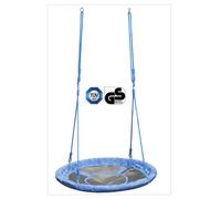 HUDORA Balançoire Nid 90 - Balançoire nid en plastique bleu pour jusqu'à 100kg - Balancelle suspendue de 90cm de diamètre pour intérieur & extérieur