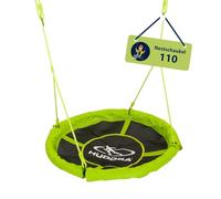 HUDORA Balançoire Nid 110 - Balancelle verte/orange pour jusqu'à 100kg - Balançoire suspendue de 110cm de diamètre pour intérieur & extérieur