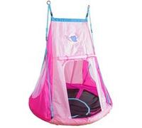Hudora Balançoire Nid 110cm Avec Tente Heart - Rose Bleu G