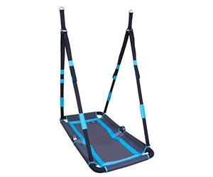 Hudora Balançoire nid d'oiseau rectangulaire Hollywood - Anthracite/Turquoise - Convient pour l'intérieur et l'extérieur - Balançoire nid pour s'asseoir et s'allonger - 72165