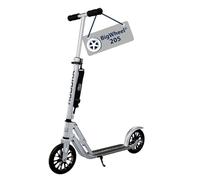 HUDORA BigWheel 205 Scooter - Argent - Trottinette Stable en Aluminium - Réglable en Hauteur & Pliable avec béquille - Trottinette Sportive pour Enfants & Adultes jusqu'à 100kg