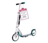 HUDORA BigWheel 205 Scooter - Trottinette stable en aluminium - Réglable en hauteur & pliable avec béquille - Trottinette sportive pour enfants & adultes jusqu'à 100kg, turquoise