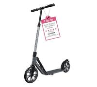 HUDORA BigWheel 230 Advanced Scooter - Trottinette Stable en Aluminium pour 120 kg Max. - Citadine silencieuse et Pliable avec béquille et Sonnette - pour Enfants, Jeunes et Adultes - Shadow
