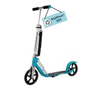HUDORA BigWheel Scooter 205 - Ocean - Trottinette Stable en Aluminium - Réglable en Hauteur et Pliable - Trottinette pour Enfants et Adultes jusqu'à 100kg - avec béquille
