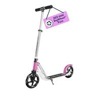 HUDORA BigWheel Scooter Pure - Trottinette stable en aluminium avec béquille - Réglable en hauteur et pliable pour jusqu'à 100kg - Jeunes et adultes