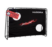 HUDORA But de Football avec Cible - Goal de Football extérieur Robuste pour Enfants & Adultes - Mur de tir avec Deux Trous renforcés