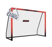 HUDORA Cage de Foot Pro Tect 240 Advanced - pour Le Jardin - avec Filet et enveloppe Tous Temps pour Enfants/Adultes - Montage Simple - But de qualité avec Fermetures éclair et Bandes Velcro - Rouge