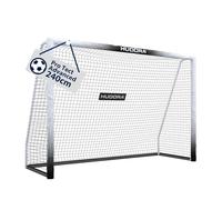 HUDORA But de Football Pro Tect 240 Advanced - But de Football d'extérieur avec Filet et Gaine résistante aux intempéries pour Enfants/Adultes - Montage Facile dans Le Jardin - Mur de But avec