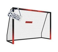 HUDORA Cage de Foot Pro Tect 240 Advanced - pour Le Jardin - avec Filet et enveloppe Tous Temps pour Enfants/Adultes - Montage Simple - But de qualité avec Fermetures éclair et Bandes Velcro - Noir