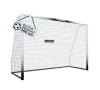 HUDORA Cage de Foot Pro Tect 300 Advanced - pour Le Jardin - avec Filet et enveloppe Tous Temps pour Enfants/Adultes - Montage Simple - But de qualité avec Fermetures éclair et Bandes Velcro - Blanc
