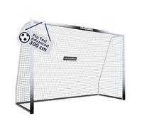 HUDORA Cage de Foot Pro Tect 300 Advanced - pour Le Jardin - avec Filet et enveloppe Tous Temps pour Enfants/Adultes - Montage Simple - But de qualité avec Fermetures éclair et Bandes Velcro - Blanc