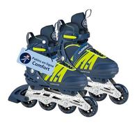 HUDORA Inline Skates Comfort - Deep Blue - Patins à roulettes pour Enfants & Adolescents - Rollers réglables en Largeur et en Longueur jusqu'à 6 Tailles - Chausson Respirant - Taille 29-34